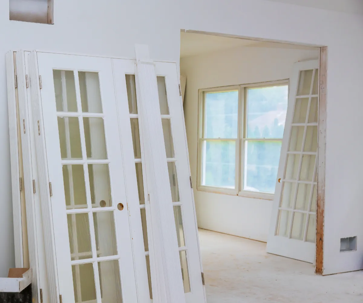 Home remodeling in Los Angeles showing interior renovation with new doors installation and bright updated living space
