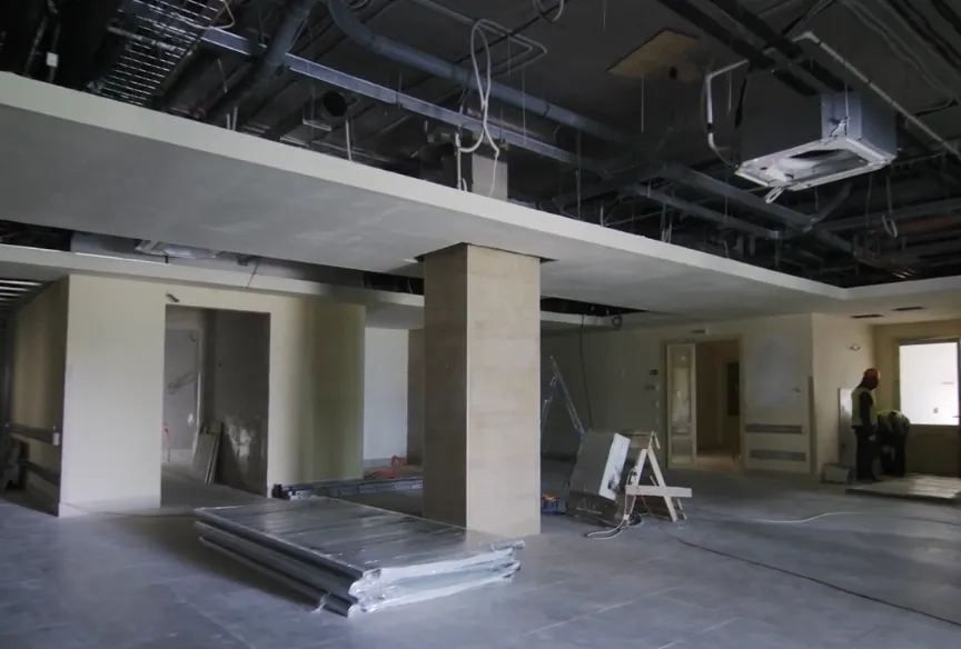 Commercial remodeling project in Los Angeles showing interior demolition and office space renovation in progress